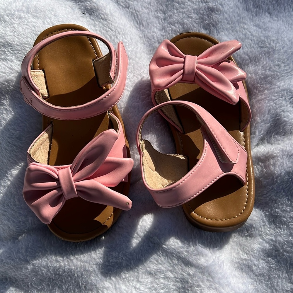 Open Toe Bow Decor Kids Sandals
